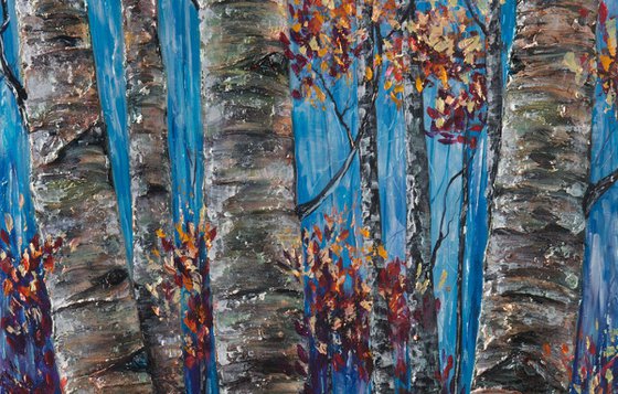 Aspen forest in the Rocky Mountains  (Palette Knife)