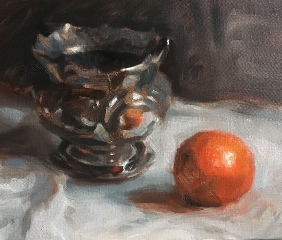 Orange with Silver Bowl