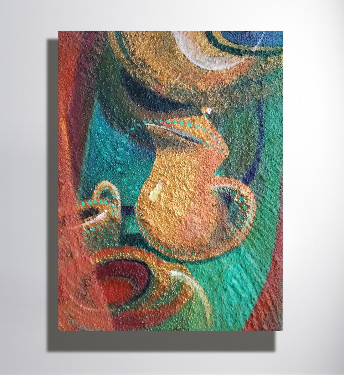 Impressionistic Still Life Acrylic Painting By Marya, 12 X 16", "Tea Party", Original Artwork