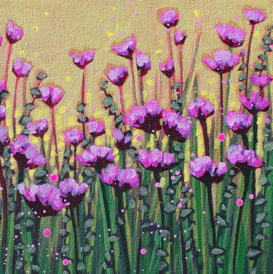 Purple Blooms in Spring Sun