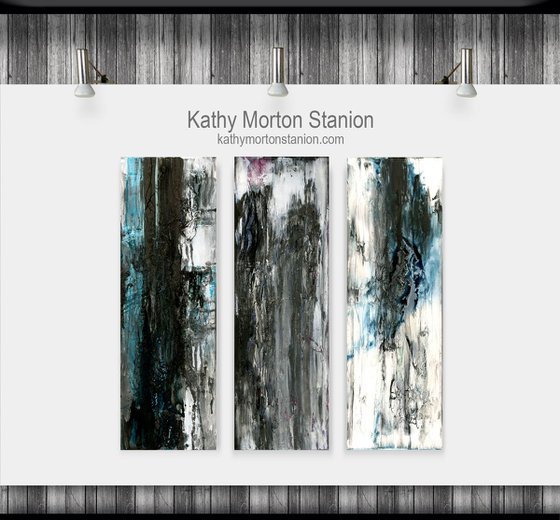 Snowfall on Water - Contemporary Abstract art by Kathy Morton Stanion