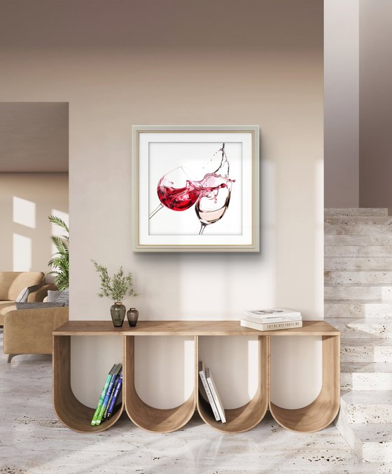 Red and White Wine Splash