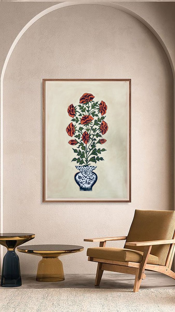 Botanical Acrylic Painting By Anahita Ghazanfari, 31 X 43, Out Of Contest, Original Artwork