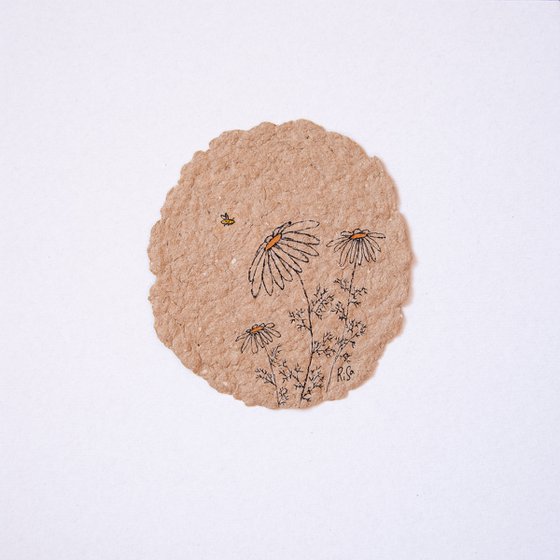 Camomiles on craft paper