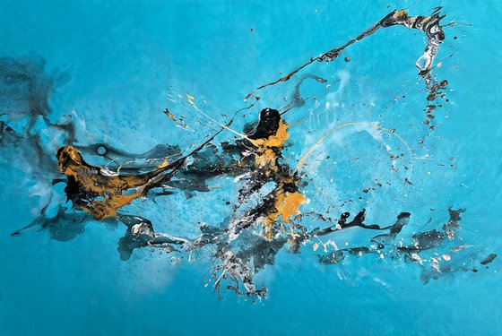 Abstract Turquoise and Gold