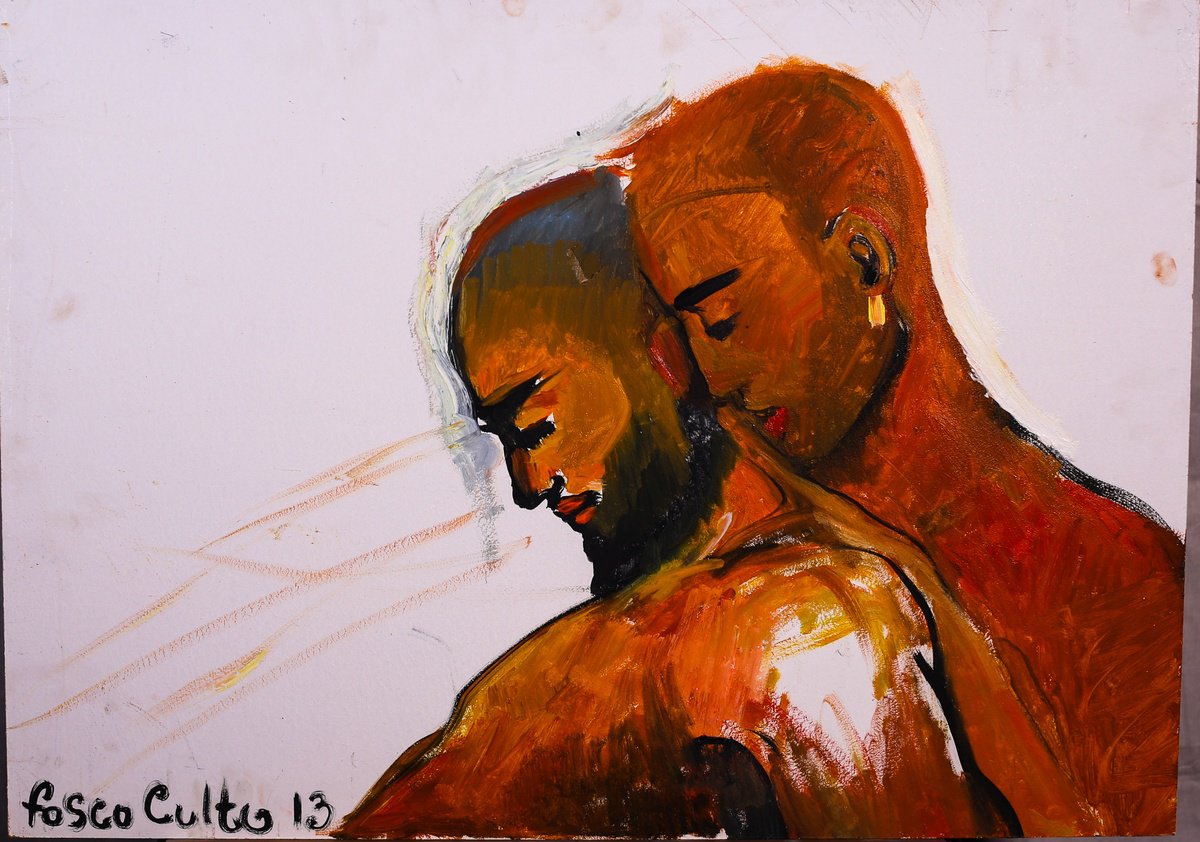 Expressive Oil Painting , Twosome By Fosco Culto, 28 X 20, Artwork For Sale On Artfinder