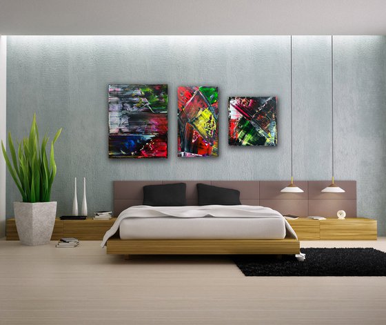 "What We Do In The Shadows" - Save As A Series - Original PMS Abstract Acrylic Painting Diptych On Canvas - 66" x 30"