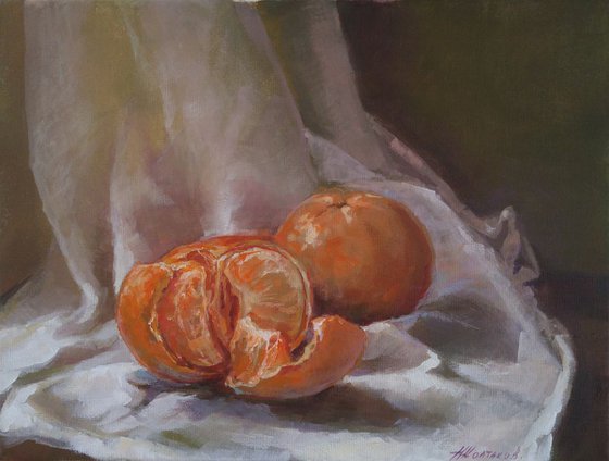 Two mandarines (9x12x0.7'')