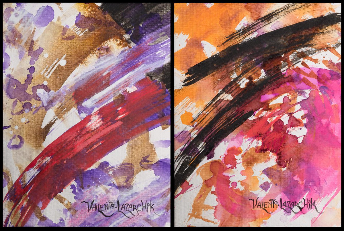 Organic Abstract Painting By Gina Valenti-Lazarchik, 18 X 12, Follow Me, Original Artwork