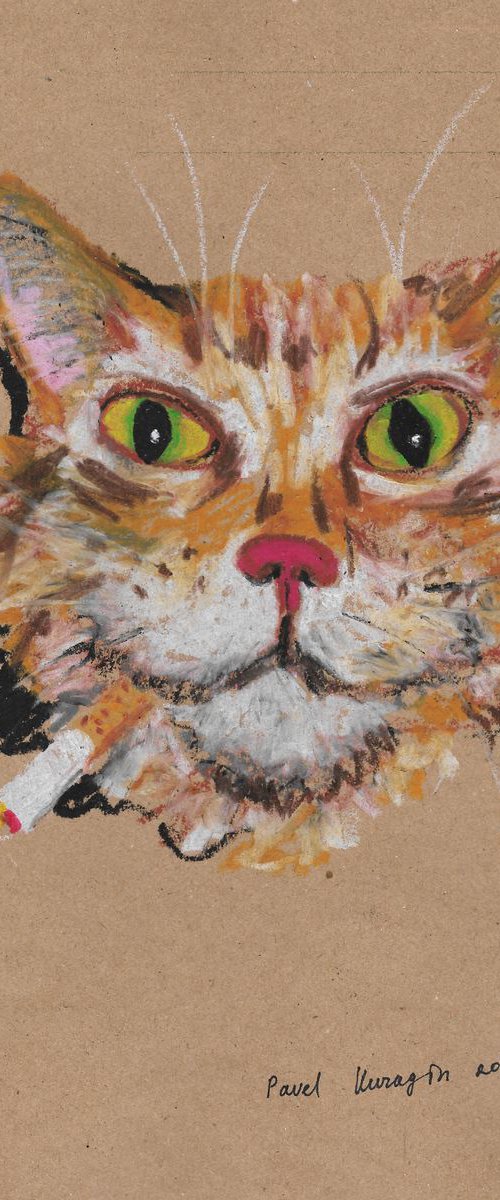 Smoking cat #5 by Pavel Kuragin