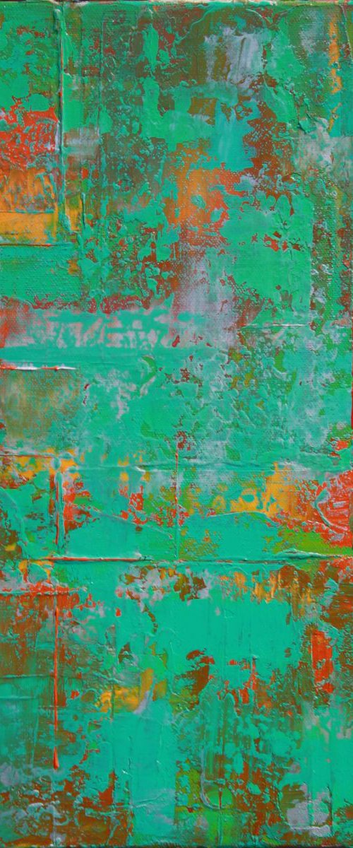Teal Aqua Silver Abstract Concept by Robert Lynn