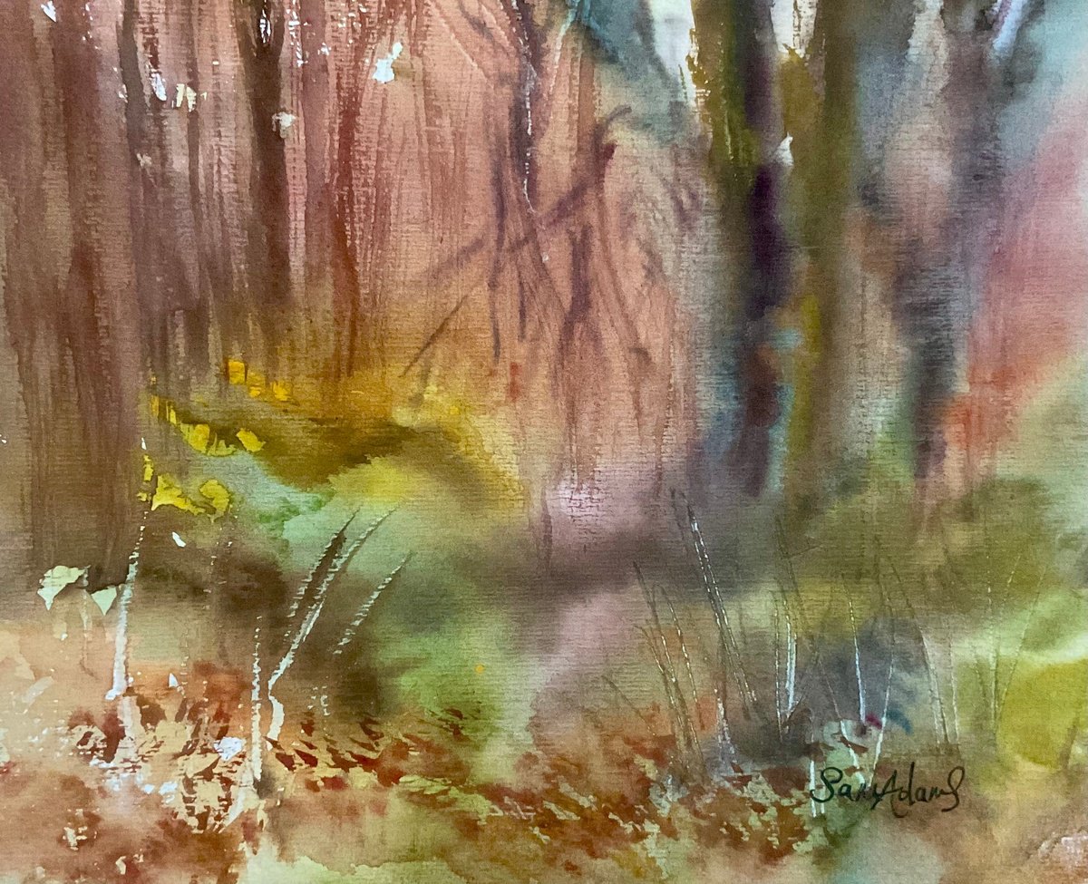 Expressive Watercolour , King Alfred - ?s Tower Woodland, Somerset By Samantha Adams, 8 X 7, Artwork For Sale On Artfinder