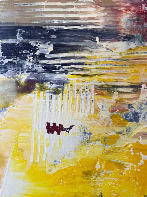 "What Are You, Yellow?" - Save As A Series - Original PMS Abstract Diptych Acrylic Paintings On Reclaimed Wood - 52" x 26"