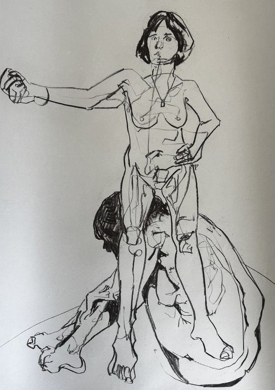 Female nude theatrical poses