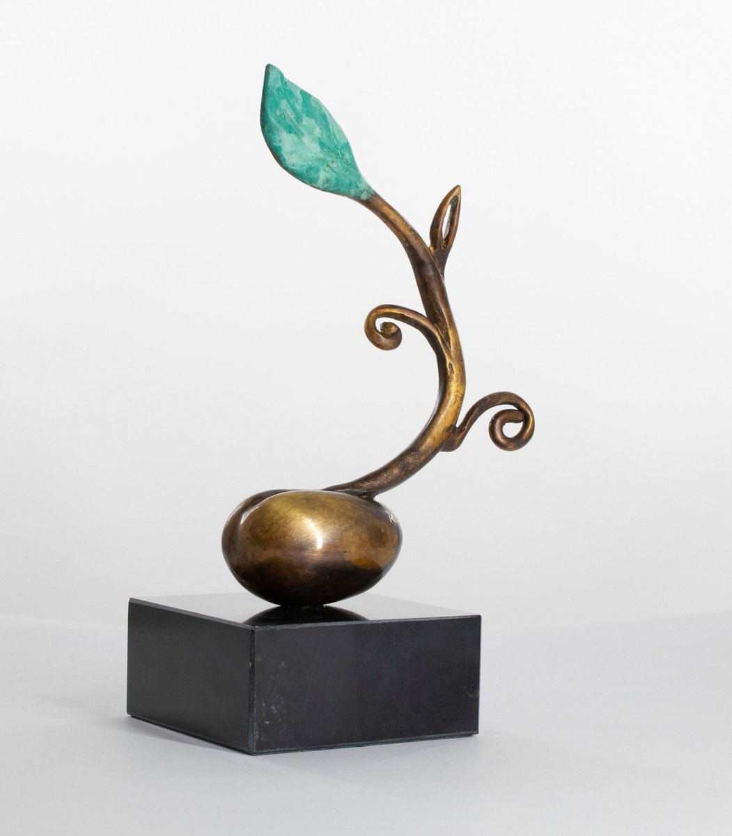 Abstract Bronze Sculpture By Krasimir Krastev, 5 X 7", Life, Original Artwork