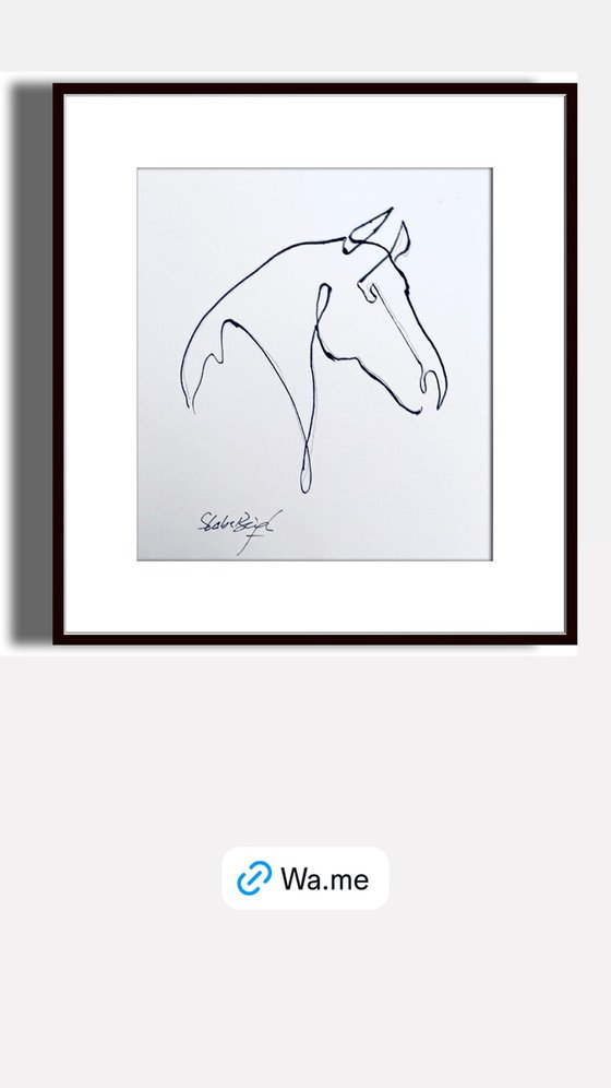 Minimalist Horse Head in Ink