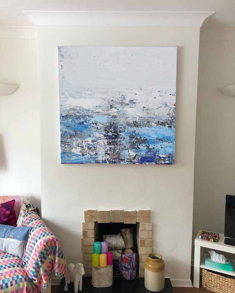 Abstract Acrylic Painting By Mir-Jan, 35 X 35", Abstract 80, Original Artwork