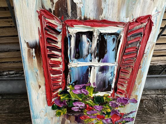 Old Window with Flowers