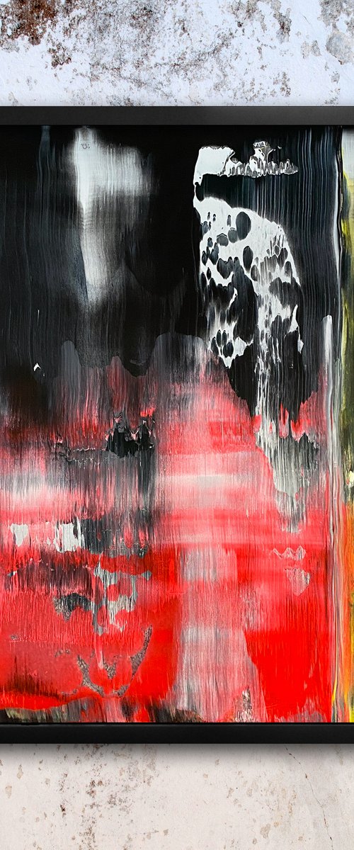 "Let's Get Naughty" - Original PMS Abstract Acrylic Painting On Plexiglass, Framed - 26" x 26" by Preston M. Smith (PMS)