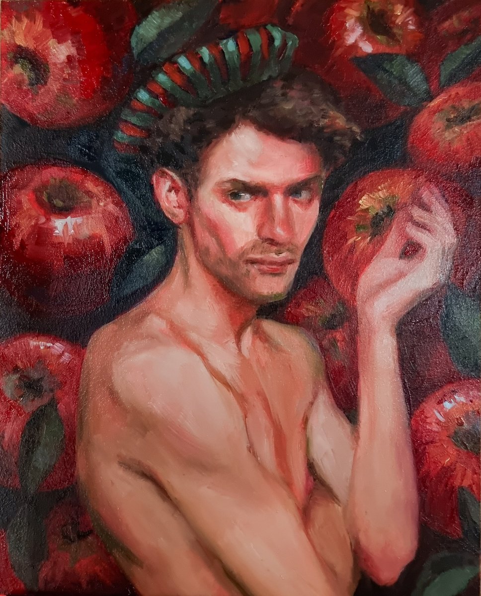 Expressive Portrait Oil Painting By Artmoods Tp, 9 X 12, Adam