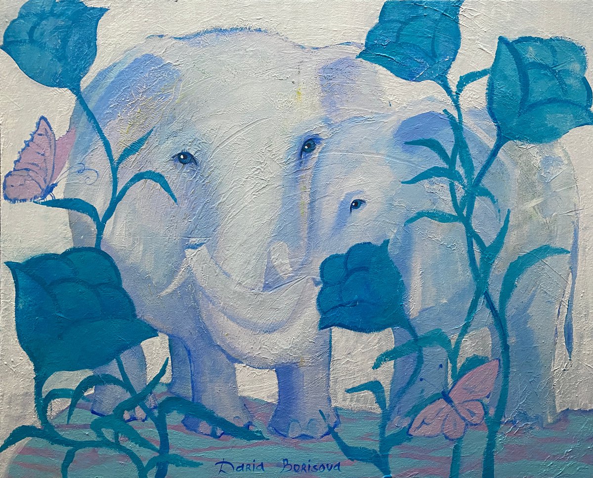 Surrealistic Animal Acrylic Painting By Daria Borisova, 30 X 24, Mother