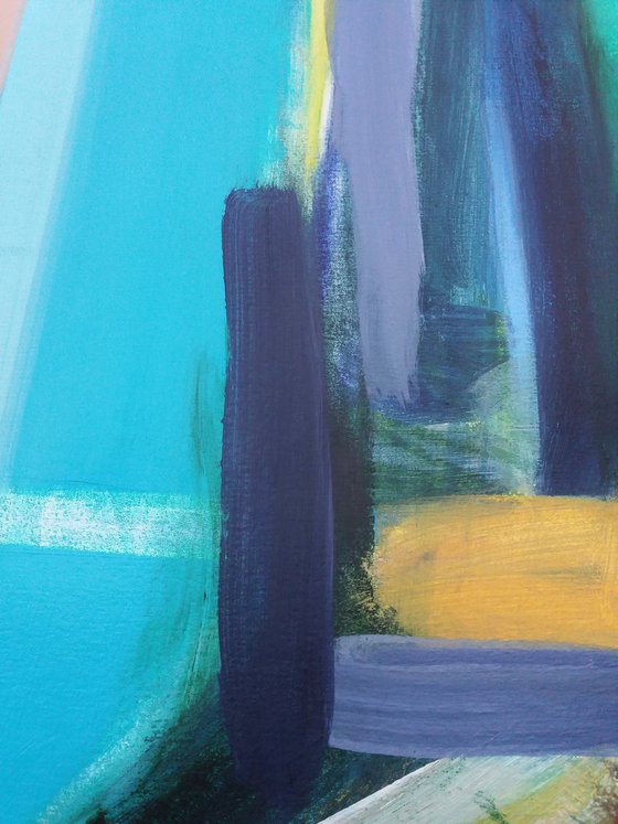 At the end of the corridor 29.1x 43 inches  | Large Abstract Landscape |