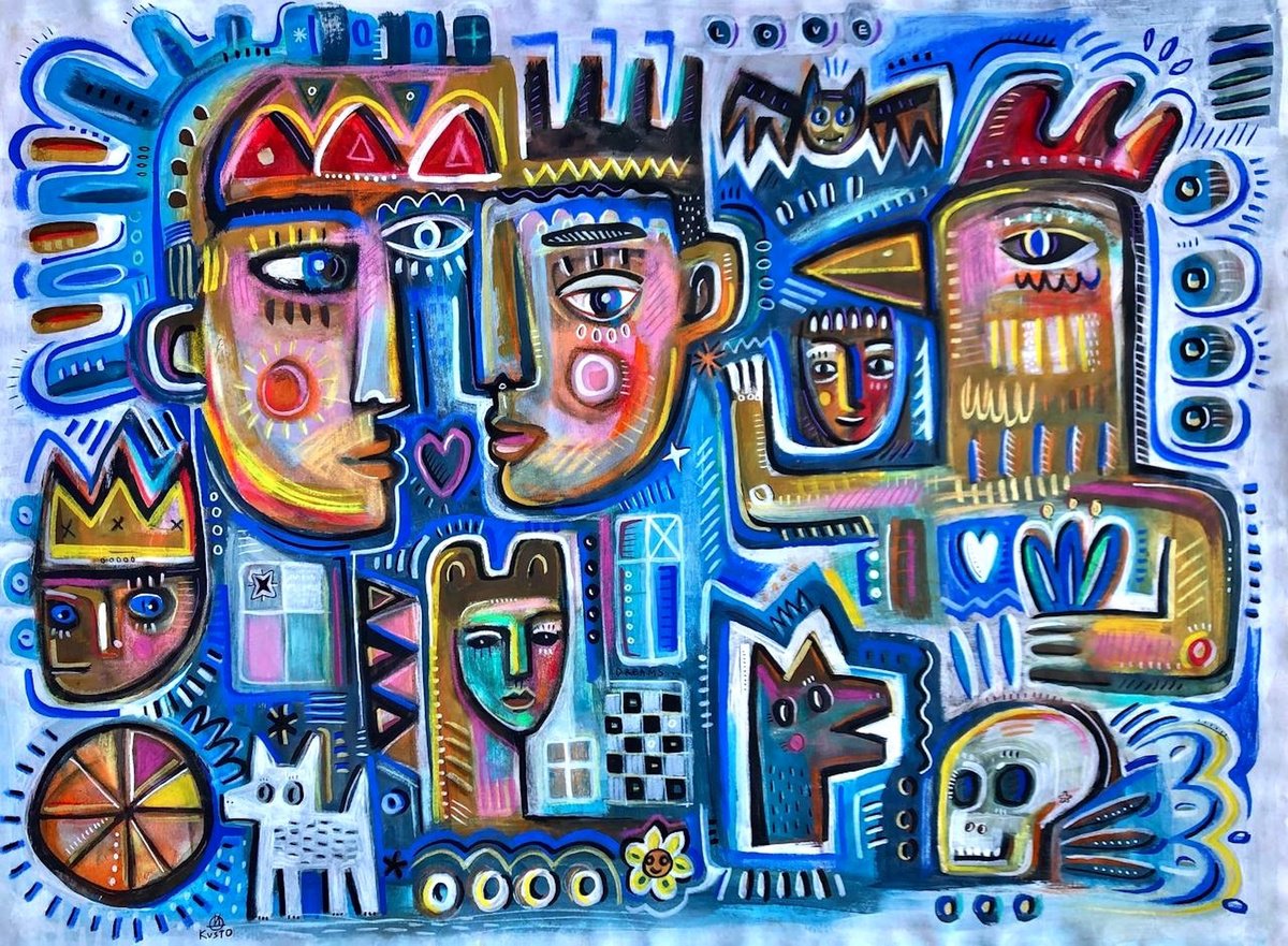 Impressionistic Portrait Acrylic Painting By Daria Kusto, 58 X 41, Adventure, Original Artwork