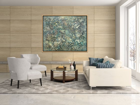 GOLDEN YEARS. Extra Large Abstract Textured Painting