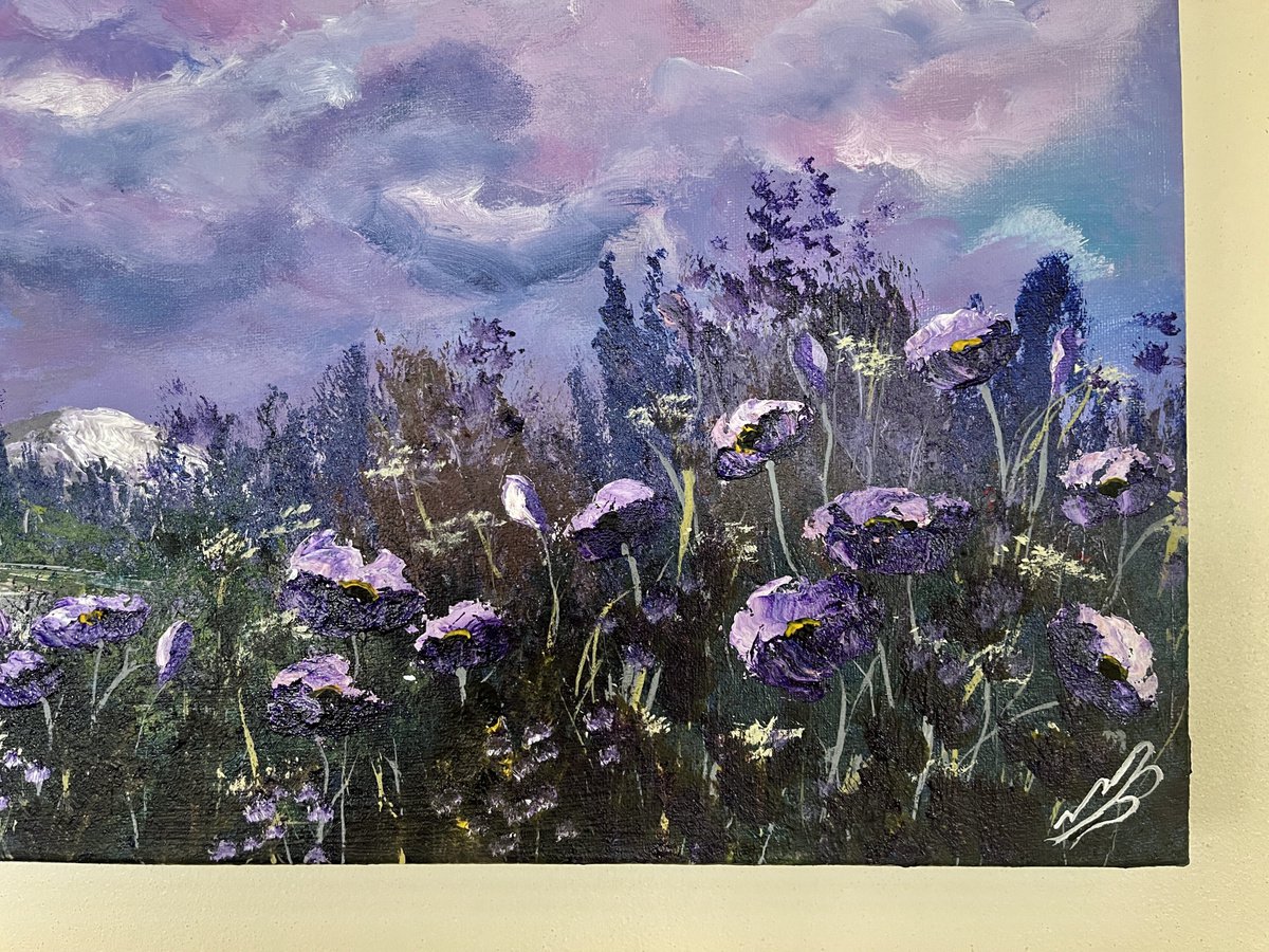 Purple Poppies by the River