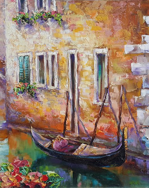 Painting Fabulous Venice, cityscape by Viktoria Lapteva