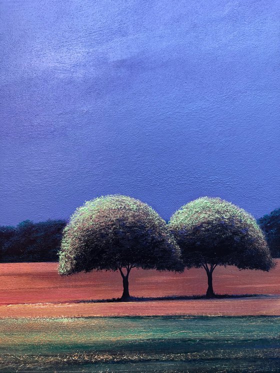 'Solaris Mons High Noon' Summer Landscape Atmospheric Surreal Oil Painting.