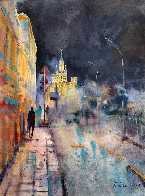 Night.Moscow.High-rise. by Evgenia Panova