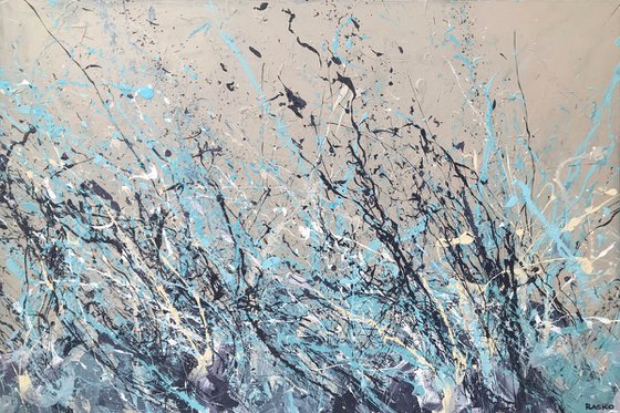 SOLA FIDE 2 - Large textured abstract painting 60" x 40"