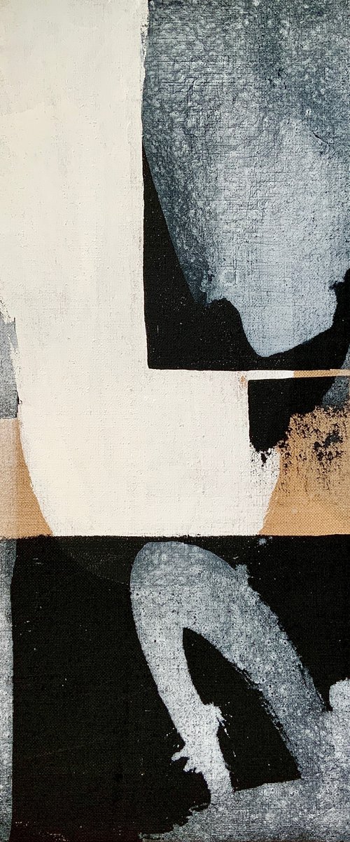 Abstraction No. 3521 -1 black & white by Anita Kaufmann