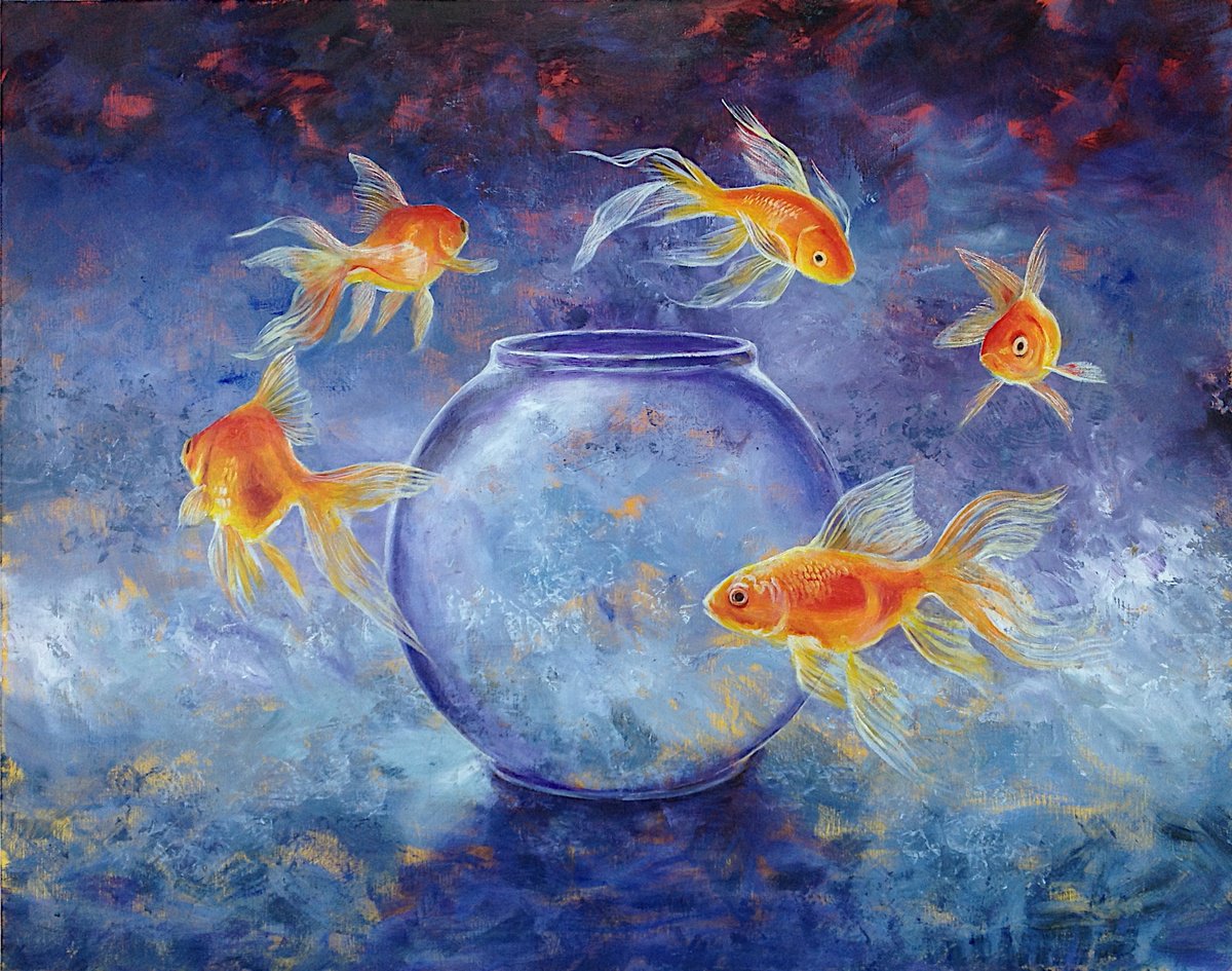 Goldfish XLII Oil Painting By Daniel Loveday Artfinder   A2e0520cf48e488fbcb2010185159b2b Opt 