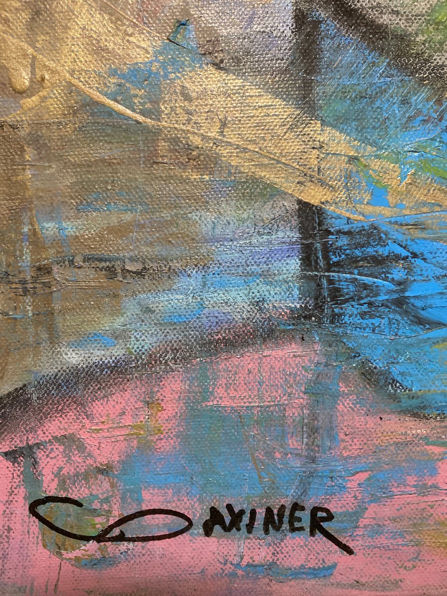 Abstract Painting By Leo Baxiner, 31 X 31", Love, Original Artwork