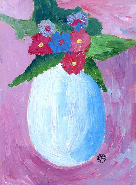 Flowers In A White Vase