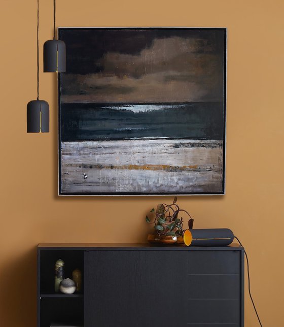 Night Ocean 30x30 inch 76x76cm by Bo Kravchenko