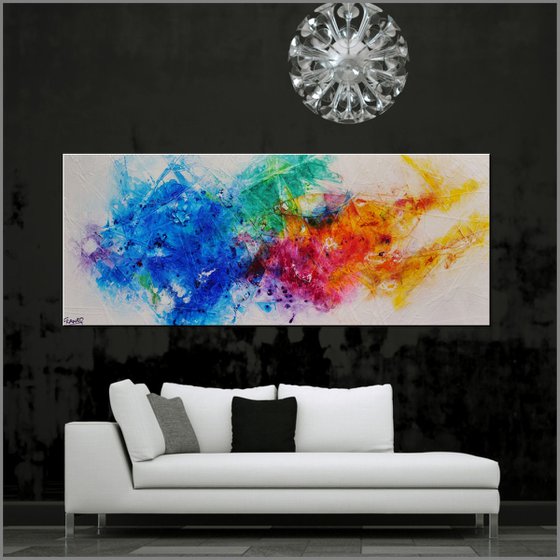 Colour Tango 240cm x 100cm Huge Texture Abstract Art