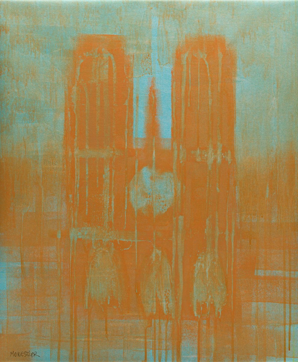 Cityscapes Acrylic Painting By Fabienne Monestier, 20 X 24, The Cathedral N°6, Original Artwork