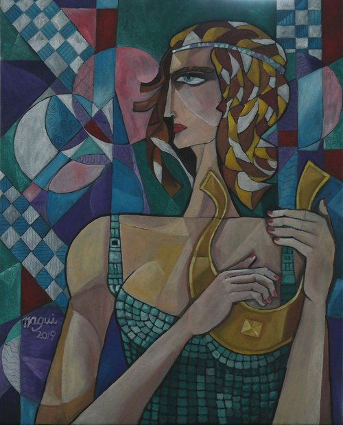 Woman with Lyre by Nagui