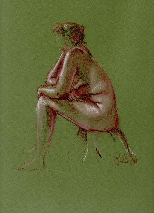 Sarah - seated nude by Louise Diggle