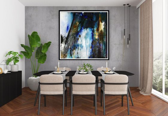 Sonata Minoré - Large Textural Abstract Painting by Kathy Morton Stanion