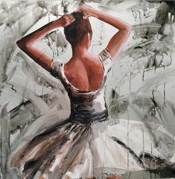 Enlighten  II-Ballerina- woman Painting on MDF