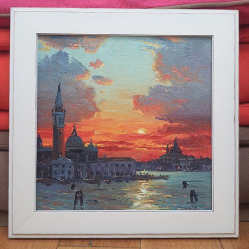 Venice sunset with San Giorgio by Roberto Ponte