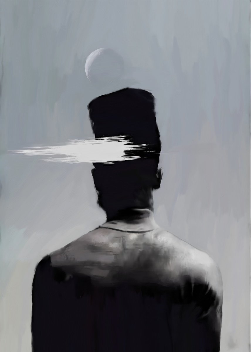 Expressive Portrait Acrylic Painting By Anzhelika Klimina, 20 X 28, Male Portrait N17, Original Artwork