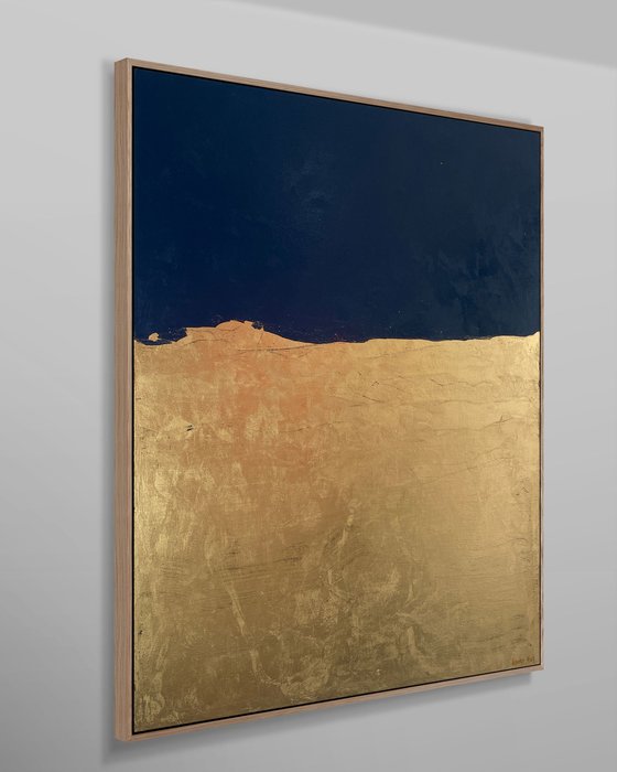 Wise Lands - 101 x 122 cm - metallic gold paint and acrylic on canvas