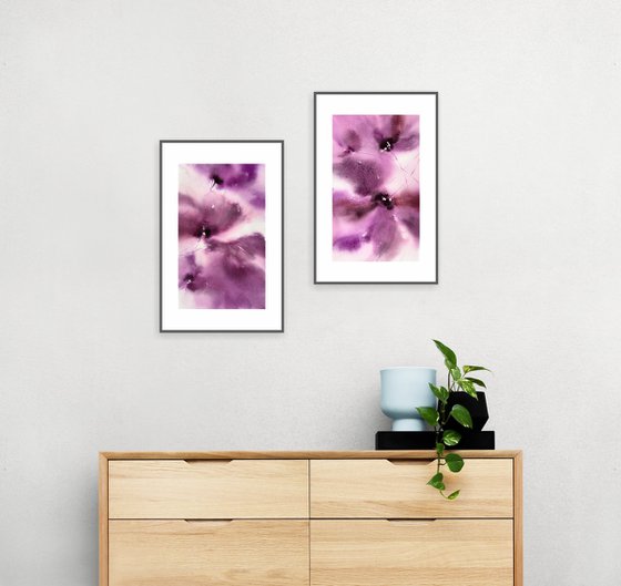 Poppy flowers diptych