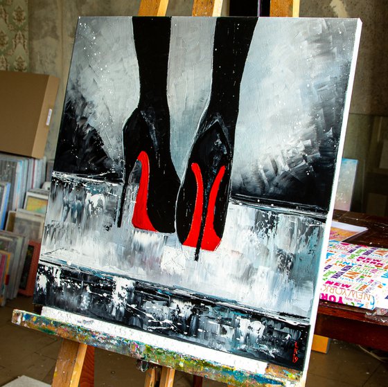 TAKE OFF YOUR SHOES! (FRAMED 22''X22'')
