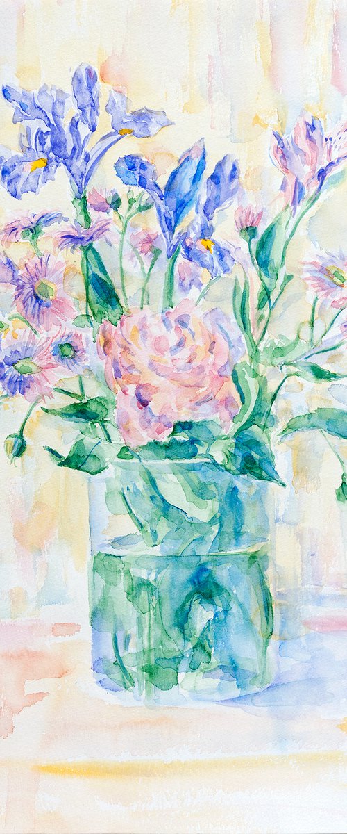 Flowers in a Glass Vase 3 by Slav Nedev